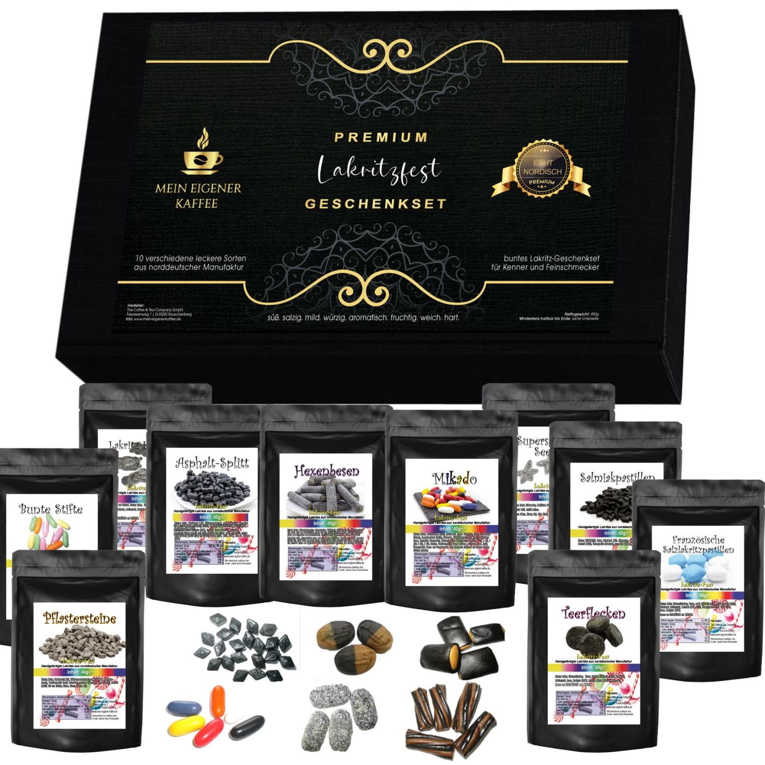 Lakritz Geschenk-Box 10 Sorten 1 Lakritz Geschenk-Box 10 Sorten
