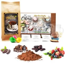 Trinkschokolade Geschenkset | 12x Fruchtige Sorten + Trinkglas