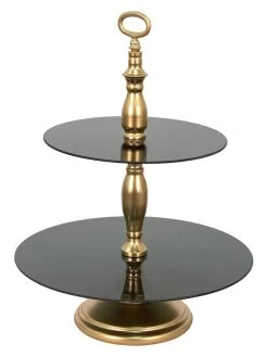 Etagere In Gold - (H)49 X Ø 39 Cm