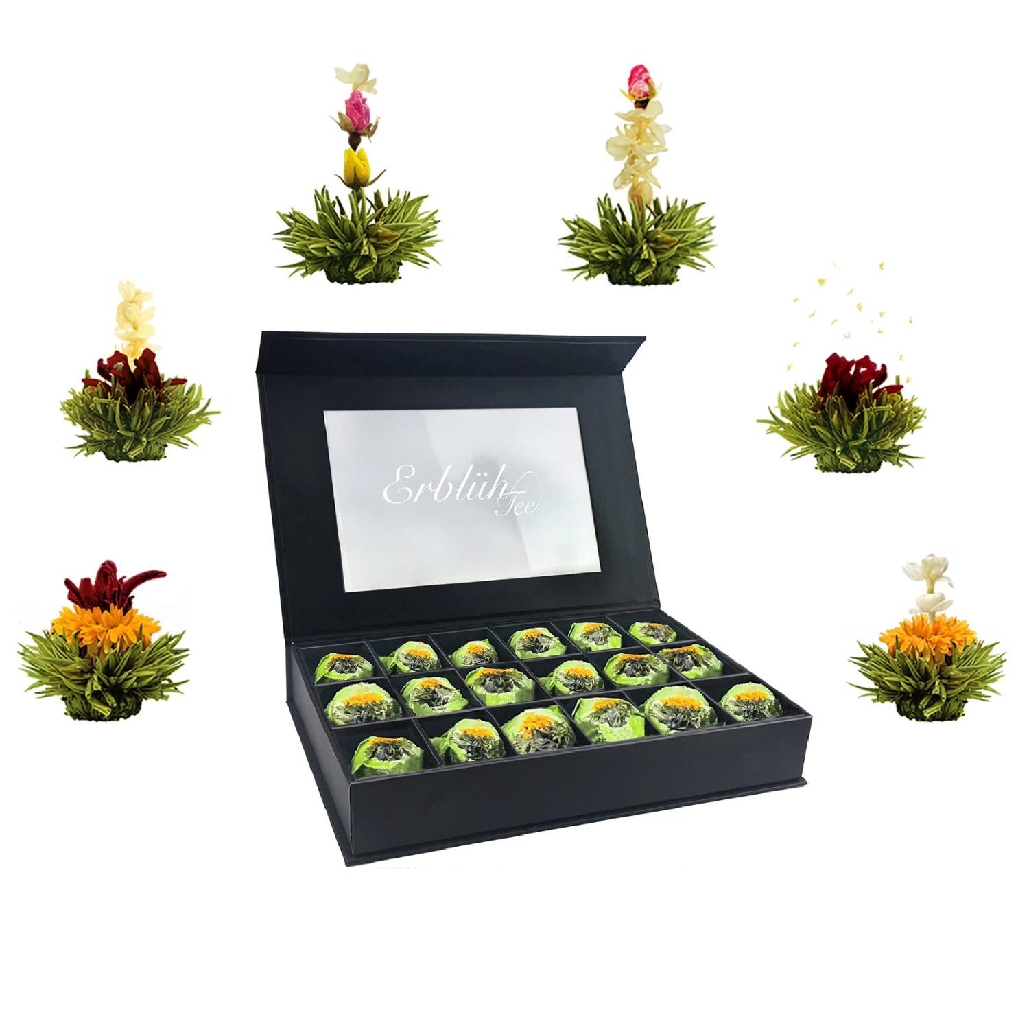 18er Magnetbox Teeblumen Grüner Tee 2 18er Magnetbox Teeblumen Grüner Tee – Bild 2