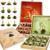 2er Set 12er Holzpräsentboxen ErblühTee Grüner Tee "Fruity Flavor" + Weißer Tee