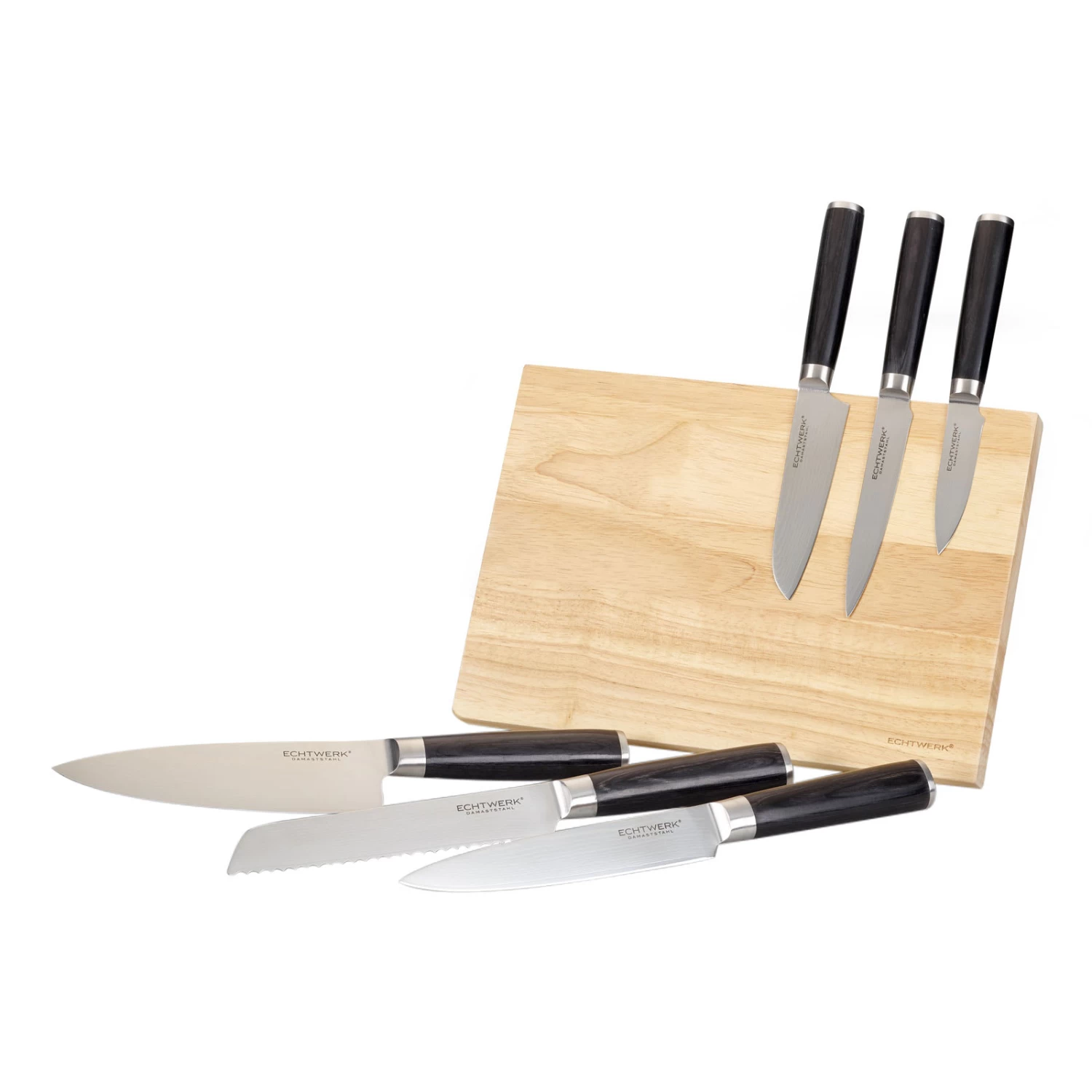 7 Tlg. Set Damaszener Messer In Schwarz 2 7 Tlg. Set Damaszener Messer In Schwarz – Bild 2