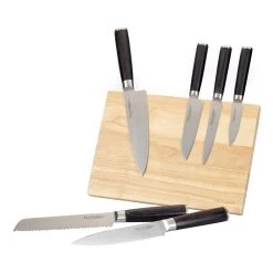 7 Tlg. Set Damaszener Messer In Schwarz