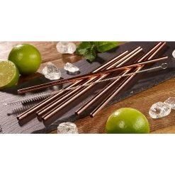 7 Tlg. Set Edelstahl Trinkhalme Inkl. Reinigungsbürste In Kupfer -Günstiges Koch Zauber Geschäft echtwerk 7 tlg set edelstahl trinkhalme inkl reinigungsburste in kupfer 2