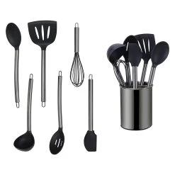 7 Tlg. Set Küchenhelfer-Set In Schwarz