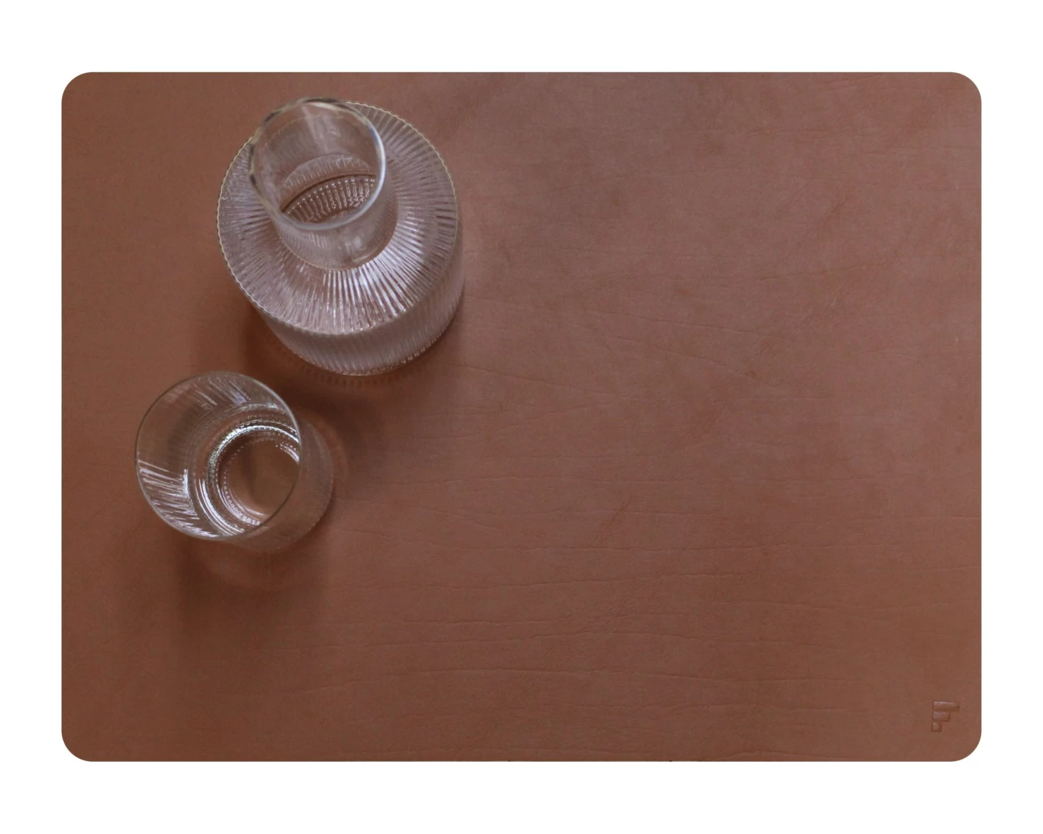 Platzset Recyceltes Leder, Rechteckig, Hellbraun 2 Platzset Recyceltes Leder, Rechteckig, Hellbraun – Bild 2