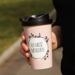 Coffee To Go Becher Ich Hasse Menschen In Rosa - 400 Ml -Günstiges Koch Zauber Geschäft geda labels coffee to go becher ich hasse menschen in rosa 400 ml 5