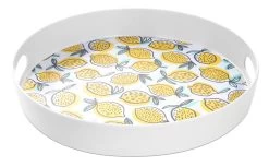 Tablett Zitronen In Weiß/Gelb - 30 Cm