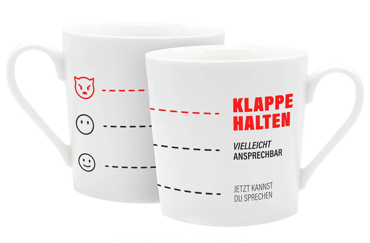 Tasse Klappe Halten In Weiß/ Schwarz - 350 Ml 1 Tasse Klappe Halten In Weiß/ Schwarz - 350 Ml