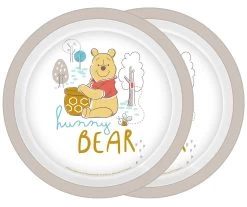 Teller Winnie Pooh Hunny Bear 2er Set In Grau - 21,5cm