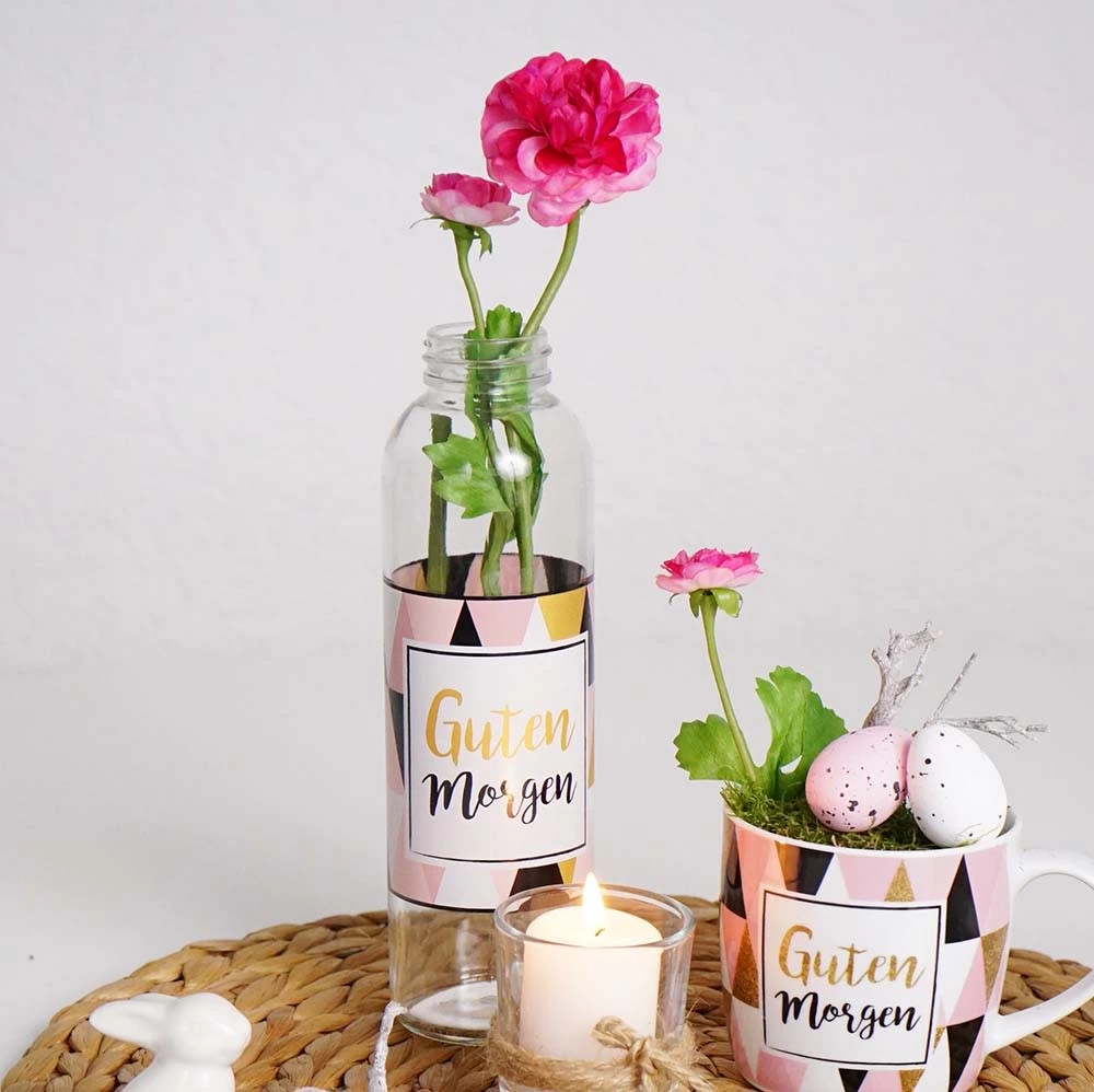 Trinkflasche Guten Morgen Glas In Bunt - 500 Ml 4 Trinkflasche Guten Morgen Glas In Bunt - 500 Ml – Bild 4