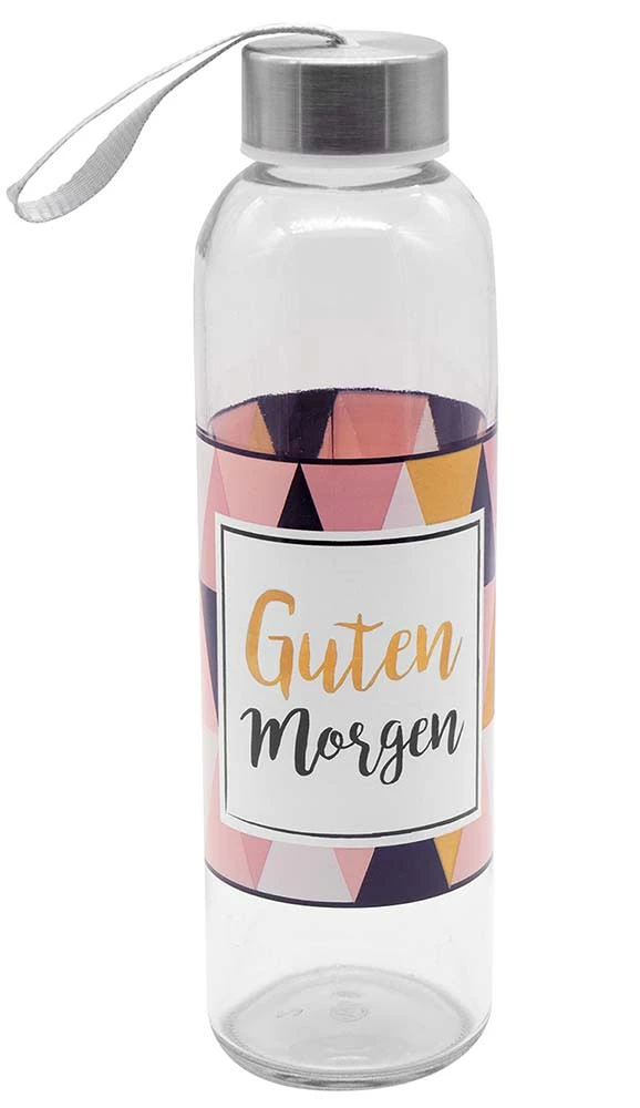 Trinkflasche Guten Morgen Glas In Bunt - 500 Ml 1 Trinkflasche Guten Morgen Glas In Bunt - 500 Ml