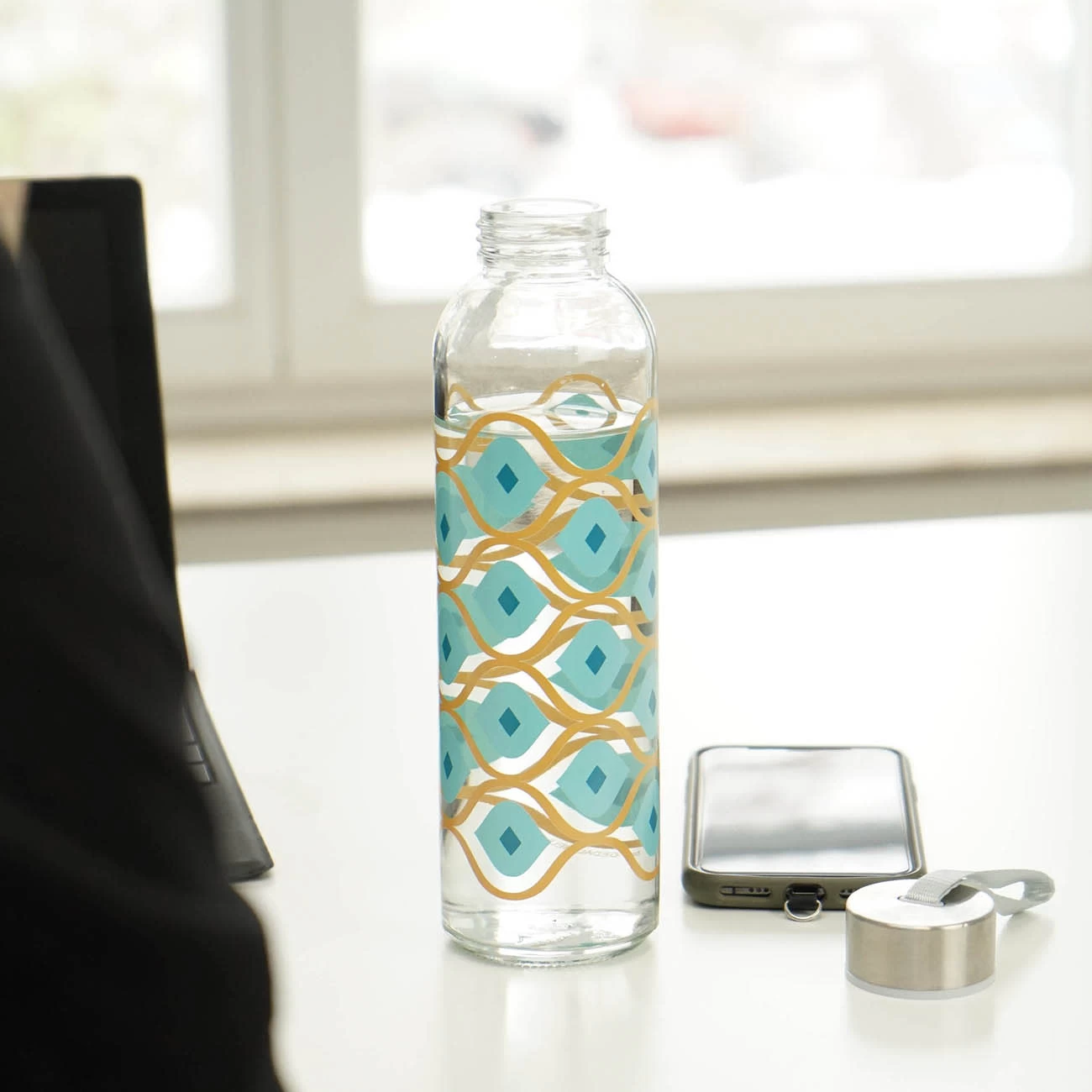 Trinkflasche Retro Glas In Blau - 500 Ml 3 Trinkflasche Retro Glas In Blau - 500 Ml – Bild 3