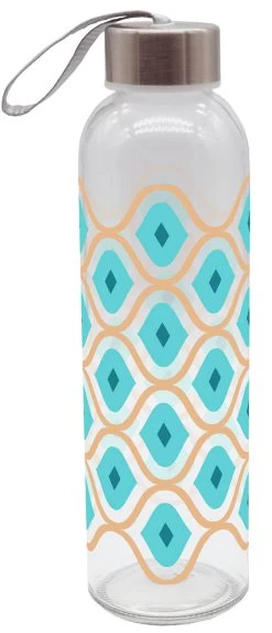 Trinkflasche Retro Glas In Blau - 500 Ml