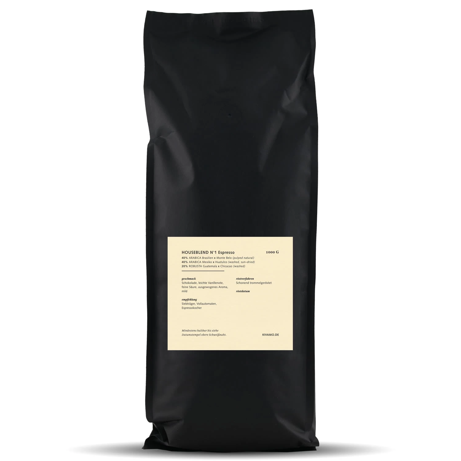 1kg Kivamo N1 Espressomischung Aus Arabica & Robusta Bohnen 2 1kg Kivamo N1 Espressomischung Aus Arabica & Robusta Bohnen – Bild 2