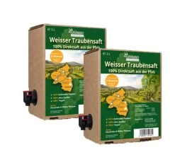 2 X 3 Liter-Box Weißer Traubensaft Aus Der Pfalz, Direktsaft, Vegan, Mild