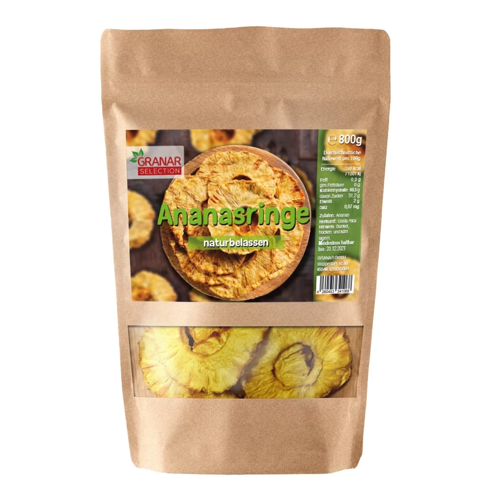 500g Ananas Ringe - Sonnengetrocknet Ohne Zusätze 1 500g Ananas Ringe - Sonnengetrocknet Ohne Zusätze