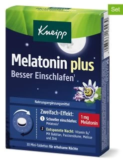 2er-Set: Nahrungsergänzungsmittel "Melatonin Plus", Je 30 Stk/ 15,3 G
