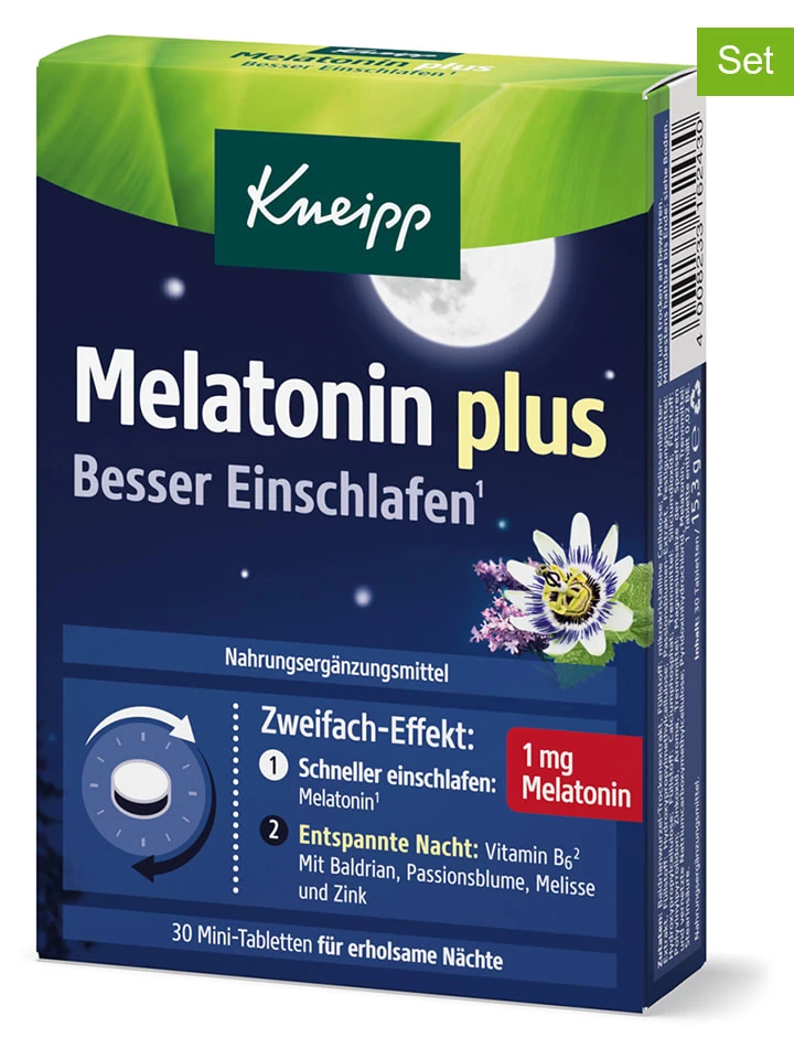 2er-Set: Nahrungsergänzungsmittel "Melatonin Plus", Je 30 Stk/ 15,3 G 1 2er-Set: Nahrungsergänzungsmittel "Melatonin Plus", Je 30 Stk/ 15,3 G
