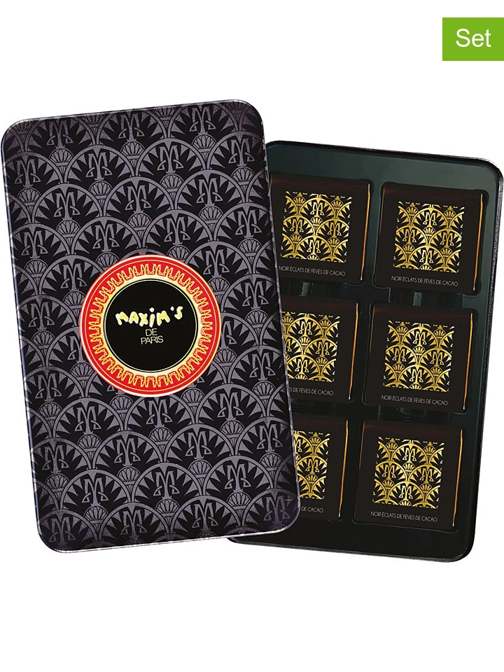 6er-Set: Zartbitterschokoladenplättchen "Red Pencil-tin", 6x 60 G 1 6er-Set: Zartbitterschokoladenplättchen "Red Pencil-tin", 6x 60 G