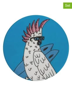 Maxwell & Williams 6er-Set: Untersetzer "Cockatoo" In Blau - Ø 10,5 Cm