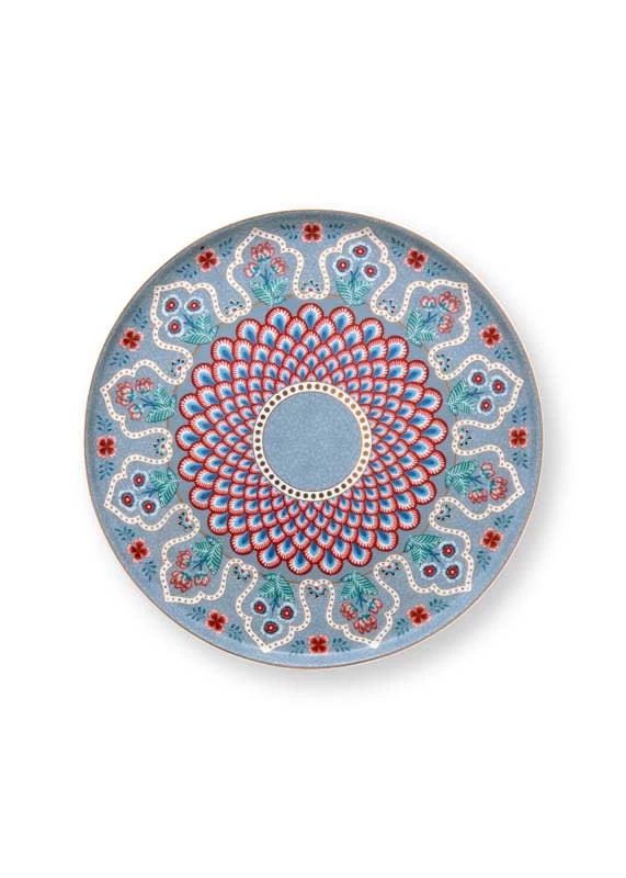 Pip Studio Servierplatten "Cake Tray Flower Festival Scallop Deco" In Blau - (D) 21 Cm 2 Pip Studio Servierplatten "Cake Tray Flower Festival Scallop Deco" In Blau - (D) 21 Cm – Bild 2