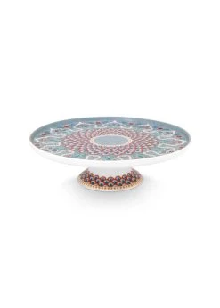 Pip Studio Servierplatten "Cake Tray Flower Festival Scallop Deco" In Blau - (D) 21 Cm