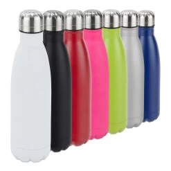 1x Edelstahl-Trinkflasche In Weiß - 500 Ml