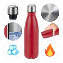 1x Edelstahl-Trinkflasche In Weiß - 500 Ml 12 1x Edelstahl-Trinkflasche In Weiß - 500 Ml -Günstiges Koch Zauber Geschäft relaxdays 1x edelstahl trinkflasche in weiss 500 ml 5