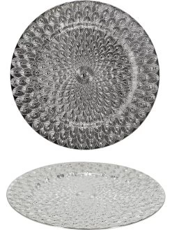 Servierteller In Silber - Ø 40 Cm -Günstiges Koch Zauber Geschäft retro chic servierteller in silber o 40 cm 6