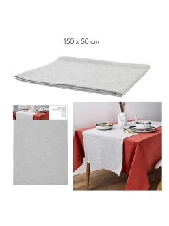 Tischläufer In Grau - (L)150 X (B)50 Cm -Günstiges Koch Zauber Geschäft the home deco factory tischlaufer in grau l 150 x b 50 cm 3