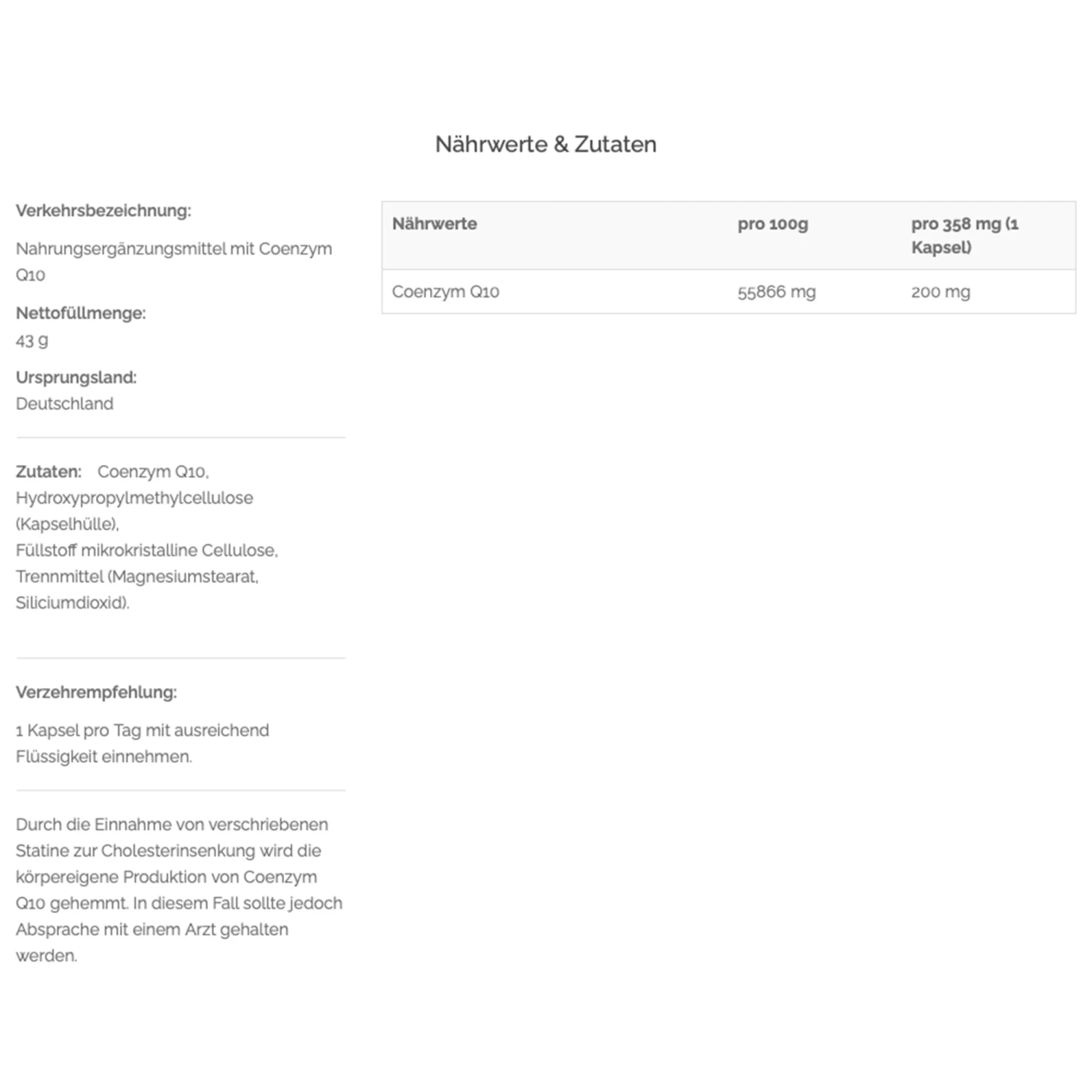 Coenzym Q10 In Geschmacksneutral 2 Coenzym Q10 In Geschmacksneutral – Bild 2