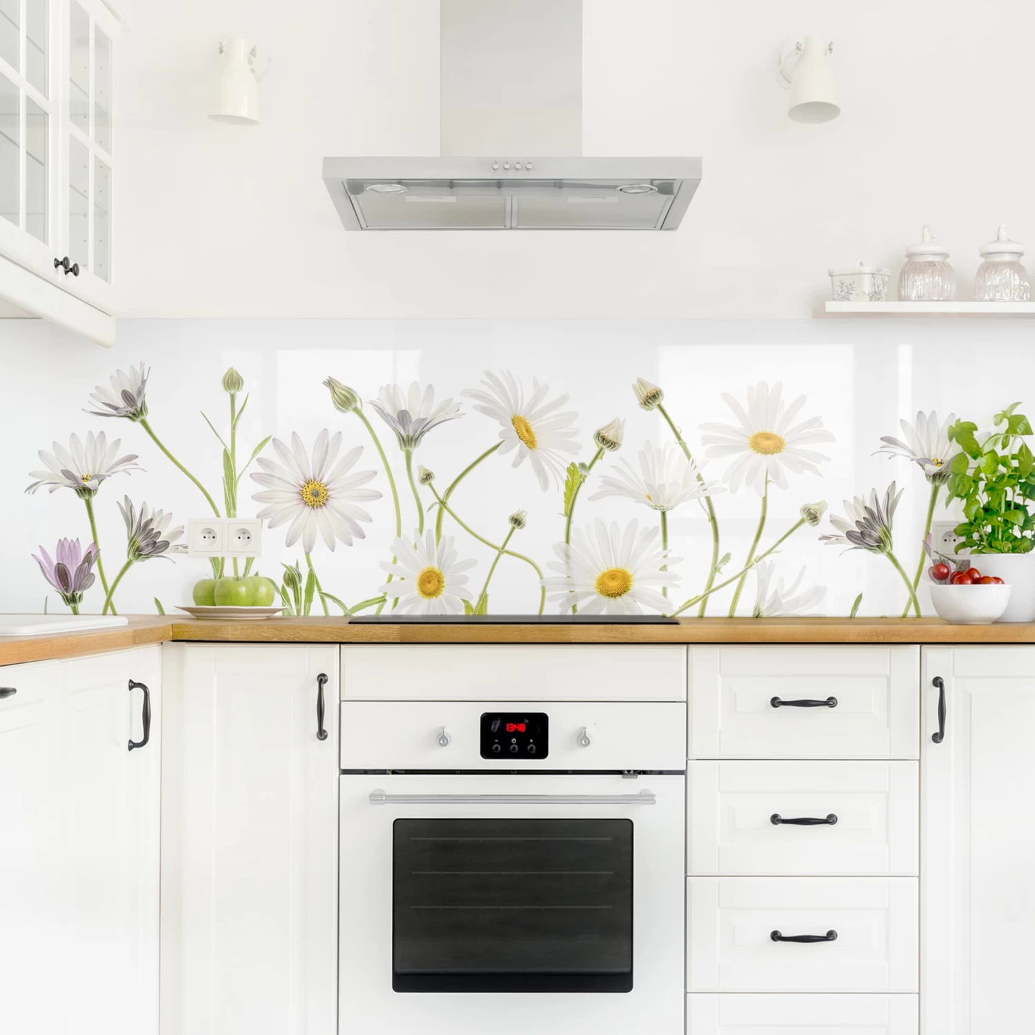 Küchenrückwand - Leichter Gänseblümchen Mix II In Weiß 3 Küchenrückwand - Leichter Gänseblümchen Mix II In Weiß – Bild 3