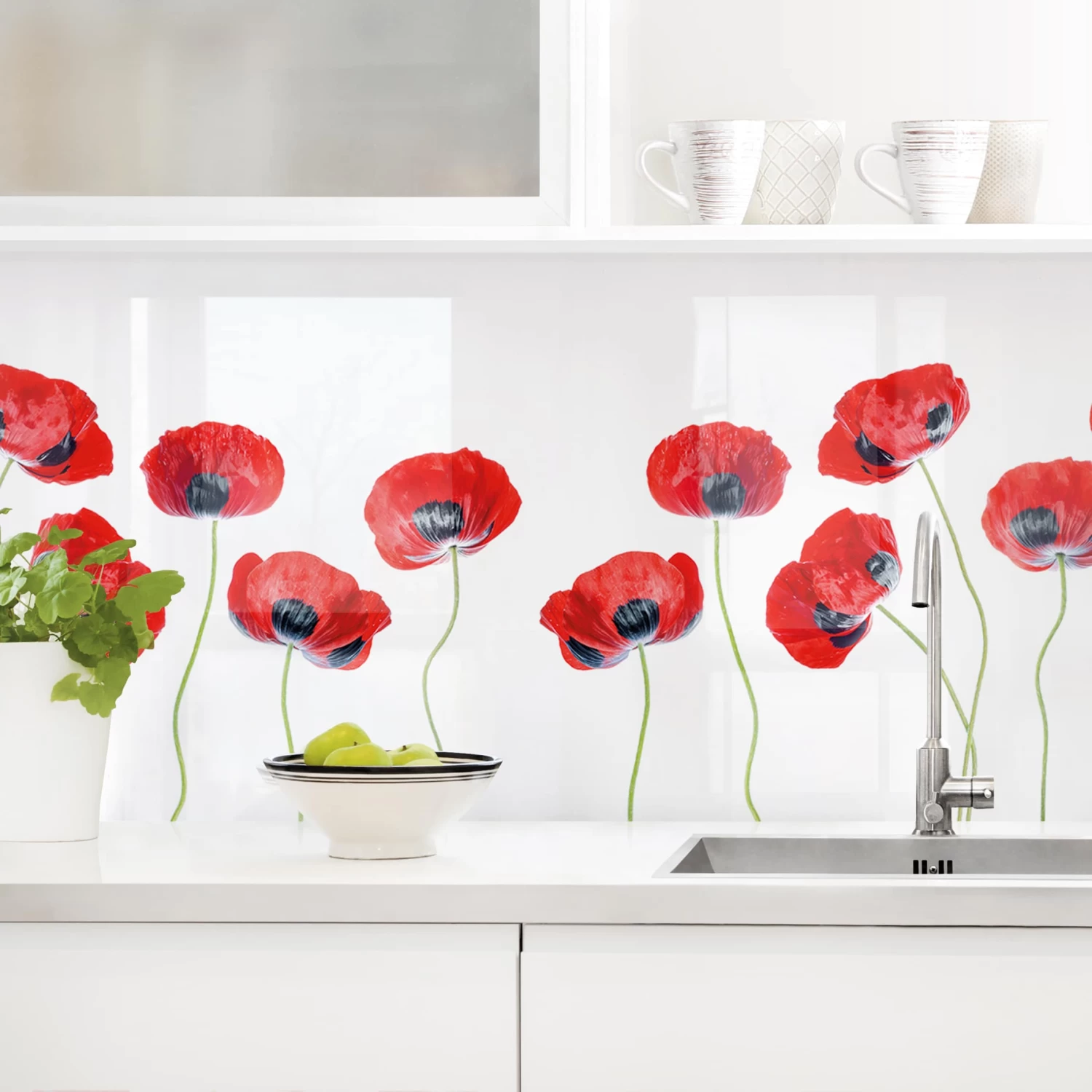 Küchenrückwand - Marienkäfer Mohnblumen II In Rot 2 Küchenrückwand - Marienkäfer Mohnblumen II In Rot – Bild 2