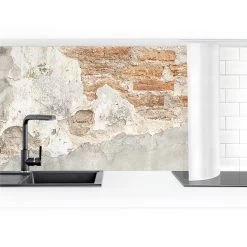 Günstiges Koch Zauber Geschäft 10 Küchenrückwand - Shabby Backstein Wand In Rot