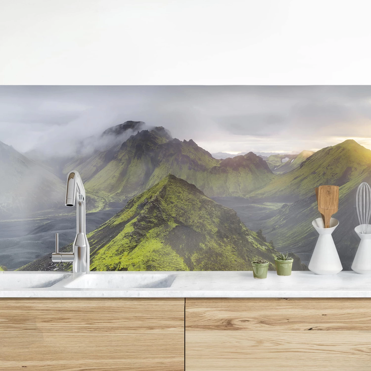 Küchenrückwand - Storkonufell Island In Grün 2 Küchenrückwand - Storkonufell Island In Grün – Bild 2