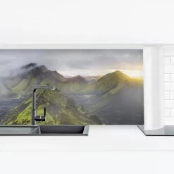 Küchenrückwand - Storkonufell Island In Grün