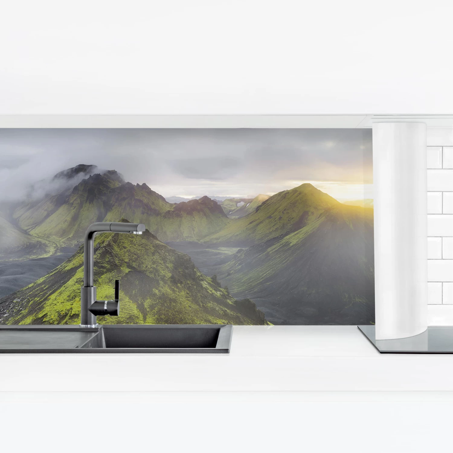 Küchenrückwand - Storkonufell Island In Grün 1 Küchenrückwand - Storkonufell Island In Grün