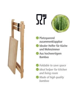 Wenko Bambus-Klapptisch Mit Schneideplatte Lugo In Braun -Günstiges Koch Zauber Geschäft wenko bambus klapptisch mit schneideplatte lugo in braun 12